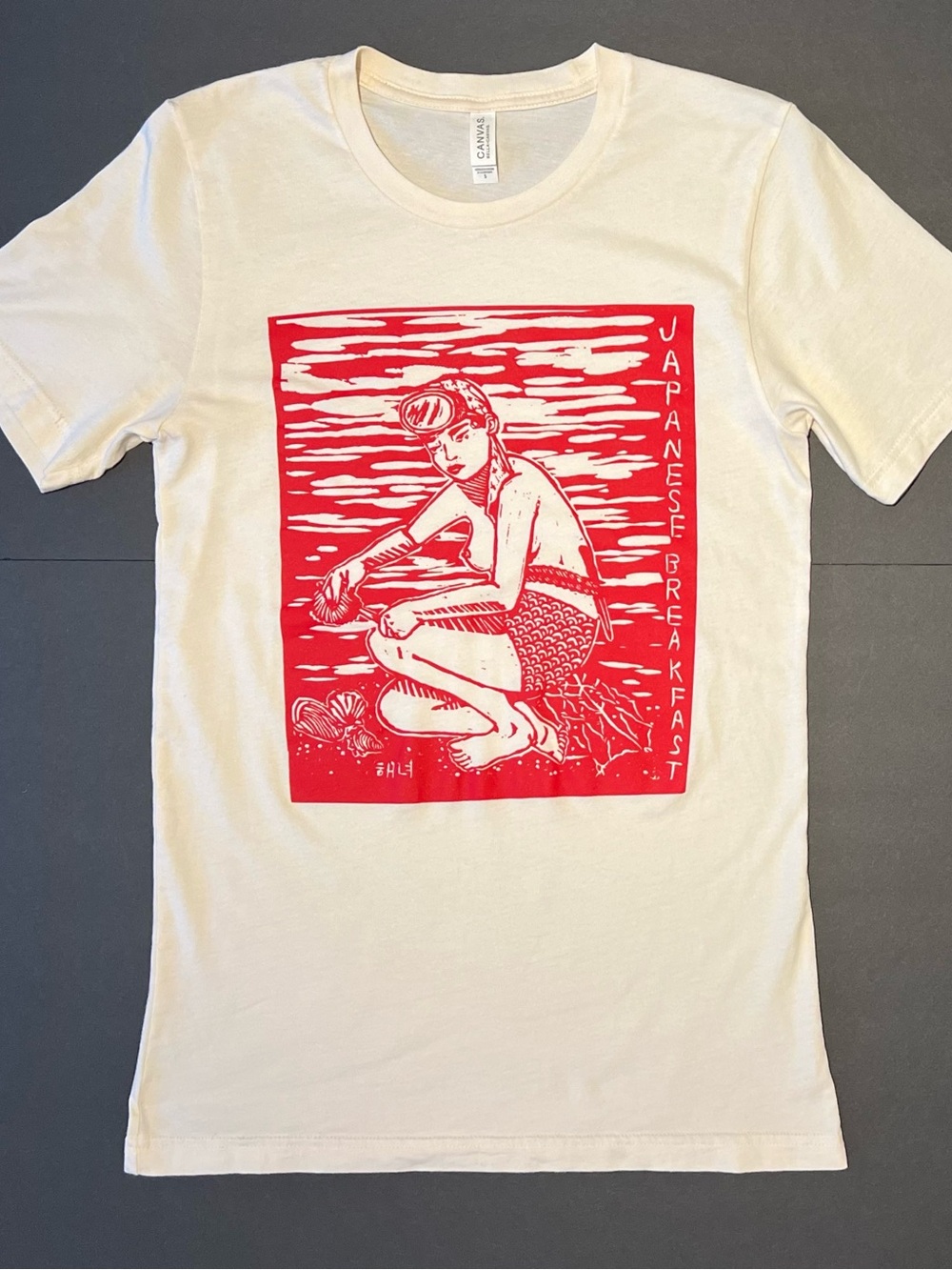 RARE Japanese Breakfast Band T-Shirt Band Merch Red Cream Short-Sleeve Tee Small